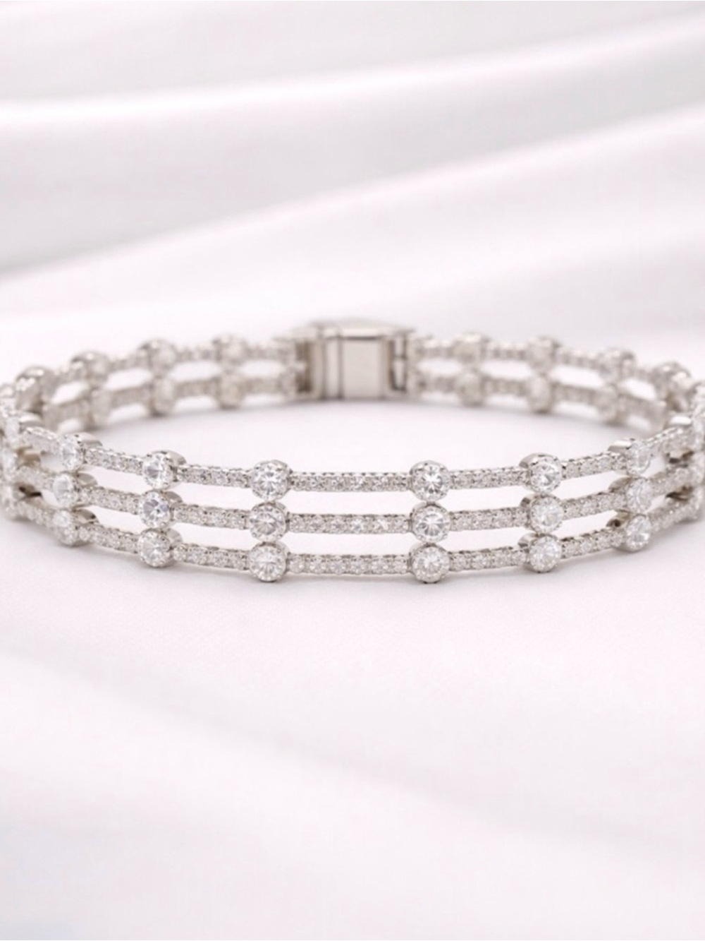 Mother’s Day 🌺 Triple Layered Tennis Bracelet | CZ Platinum Plated Wedding